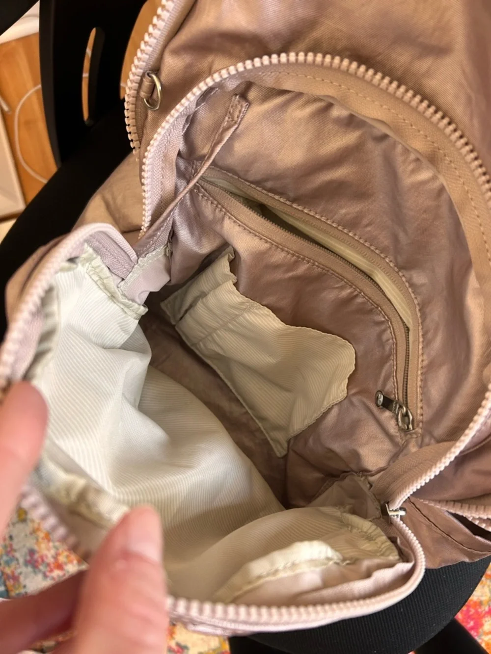 Kipling Pink Metallic Diaper Bag/Backpack- 15.5”